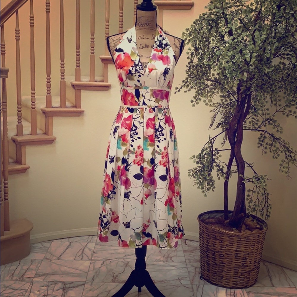 Adrianna Papell Hater V-neck Party Dress